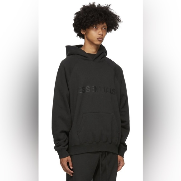 FEAR OF GOD | ESSENTIALS PULLOVER OVERSIZED FRONT-LOGO FLEECE HOODIE UNISEX - Picture 10 of 11